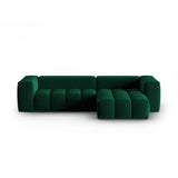 Verona 3-Sitzer Ecksofa, Rechte Seite, aus Samt in Flaschengrün (Casino Deep Green), 260x145 cm von Cosmopolitan Design – Bild 1