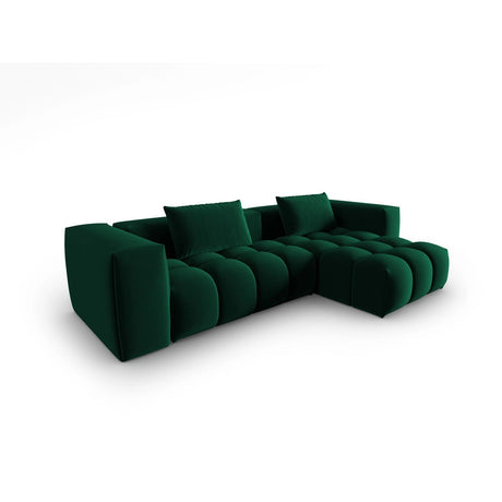 Verona 3-Sitzer Ecksofa, Rechte Seite, aus Samt in Flaschengrün (Casino Deep Green), 260x145 cm von Cosmopolitan Design – Bild 3