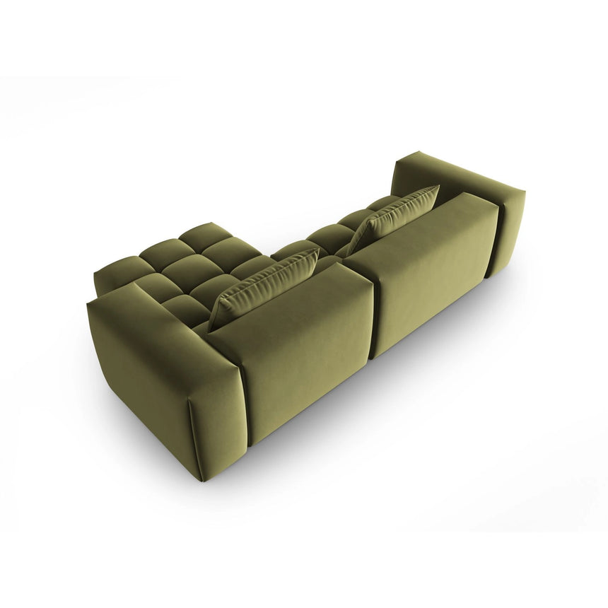Verona 3-Sitzer Ecksofa, Rechte Seite, aus Samt in Hellgrün (Casino Forest), 260x145 cm von Cosmopolitan Design – Bild 5