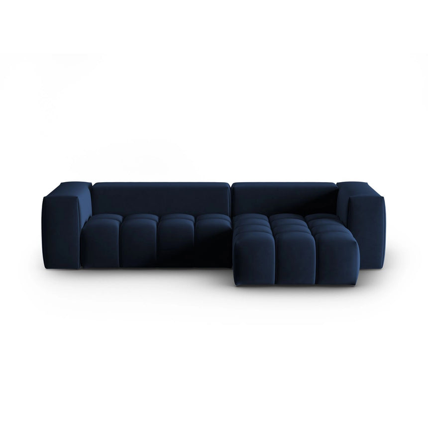 Verona 3-Sitzer Ecksofa, Rechte Seite, aus Samt in Königsblau (Casino Deep Blue), 260x145 cm von Cosmopolitan Design – Bild 1
