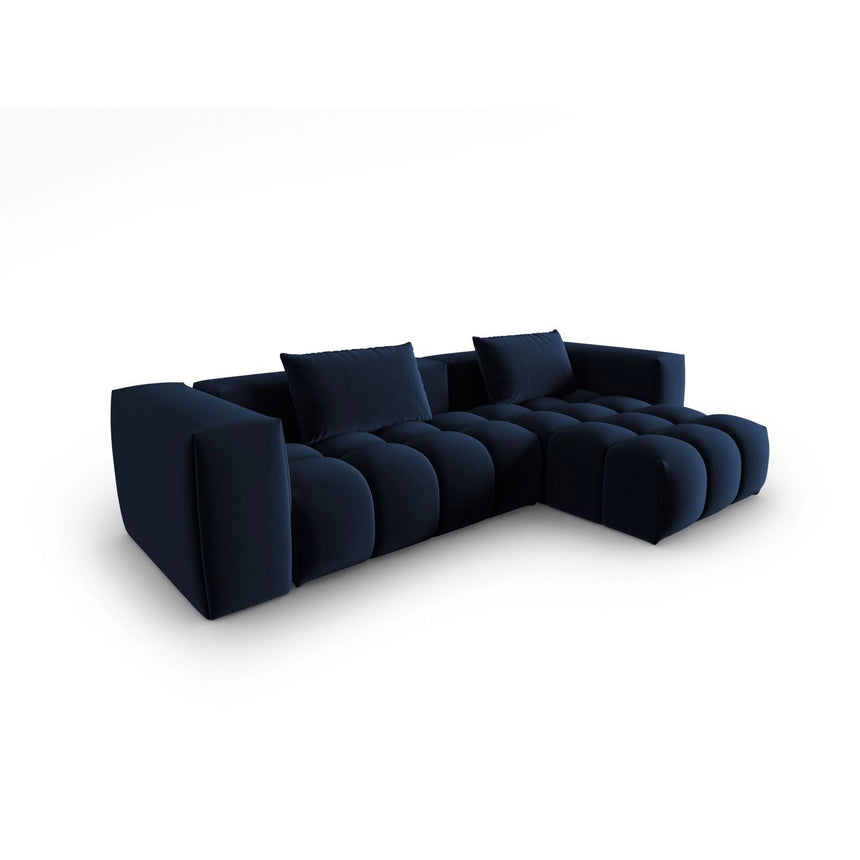 Verona 3-Sitzer Ecksofa, Rechte Seite, aus Samt in Königsblau (Casino Deep Blue), 260x145 cm von Cosmopolitan Design – Bild 3