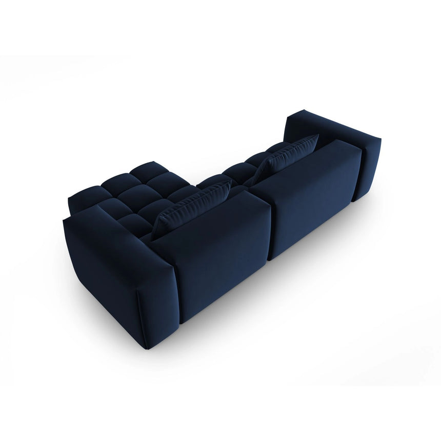 Verona 3-Sitzer Ecksofa, Rechte Seite, aus Samt in Königsblau (Casino Deep Blue), 260x145 cm von Cosmopolitan Design – Bild 5