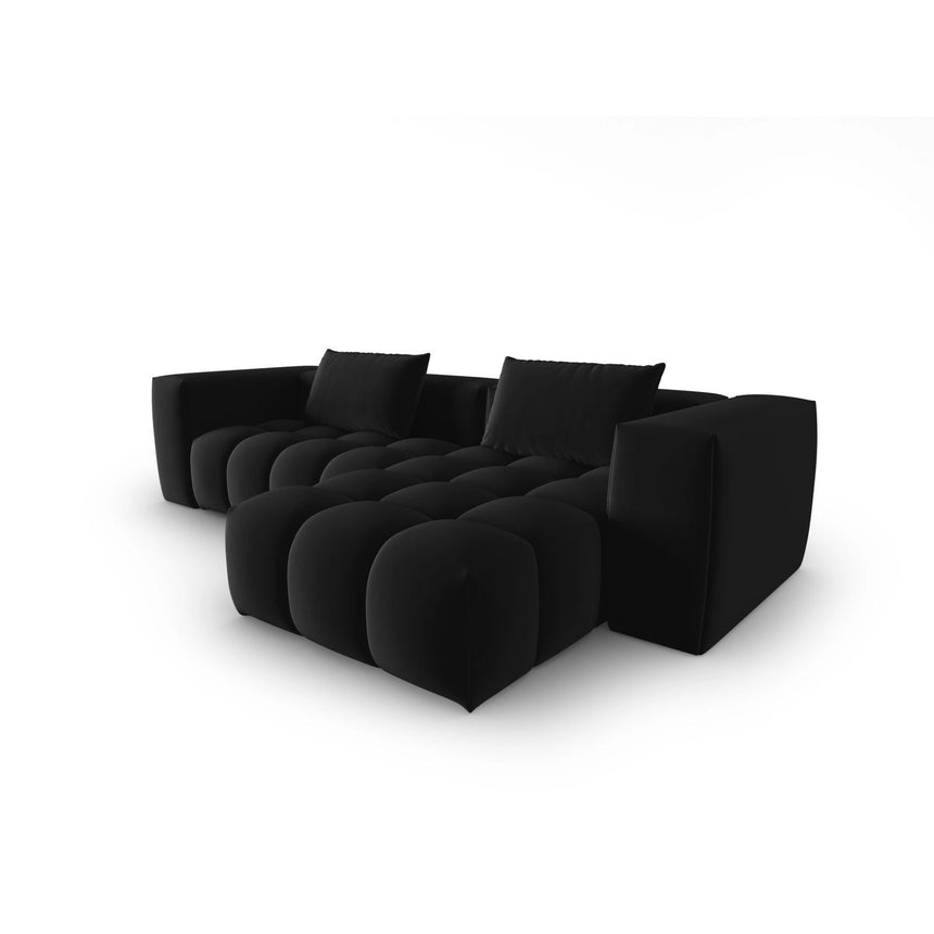 Verona 3-Sitzer Ecksofa, Rechte Seite, aus Samt in Schwarz (Casino Black), 260x145 cm von Cosmopolitan Design – Bild 4