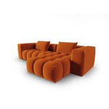 Verona 3-Sitzer Ecksofa, Rechte Seite, aus Samt in Terrakotta (Casino Terracota), 260x145 cm von Cosmopolitan Design – Bild 4