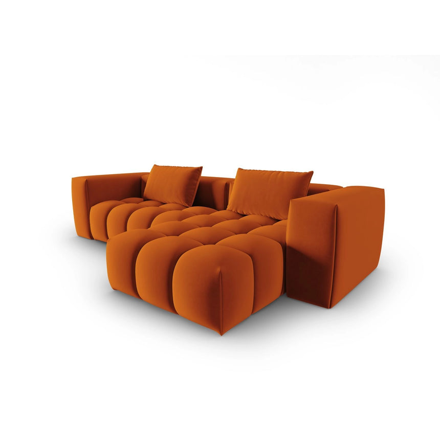 Verona 3-Sitzer Ecksofa, Rechte Seite, aus Samt in Terrakotta (Casino Terracota), 260x145 cm von Cosmopolitan Design – Bild 4