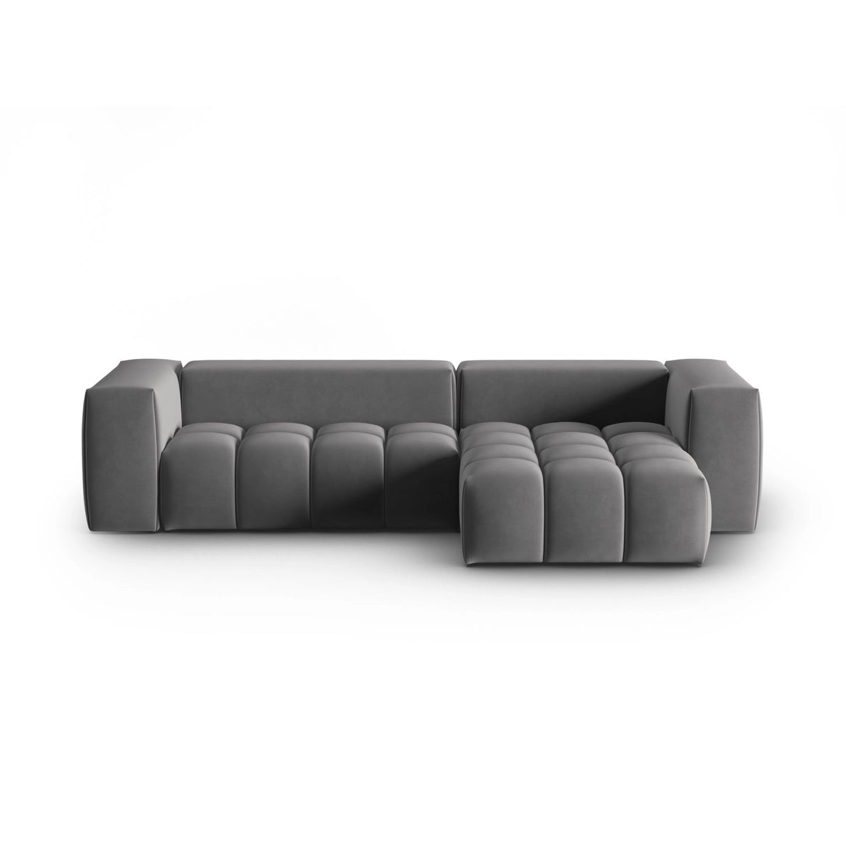 Verona 3-Sitzer Ecksofa, Rechte Seite, aus Samt in Warmes Grau (Casino Anthracite), 260x145 cm von Cosmopolitan Design – Bild 1
