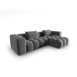 Verona 3-Sitzer Ecksofa, Rechte Seite, aus Samt in Warmes Grau (Casino Anthracite), 260x145 cm von Cosmopolitan Design – Bild 3