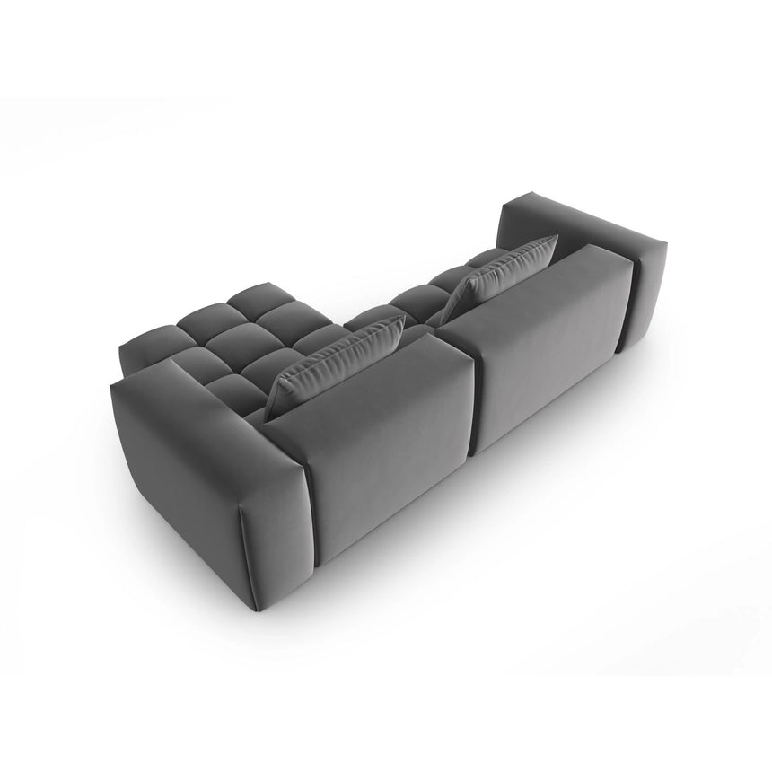Verona 3-Sitzer Ecksofa, Rechte Seite, aus Samt in Warmes Grau (Casino Anthracite), 260x145 cm von Cosmopolitan Design – Bild 5