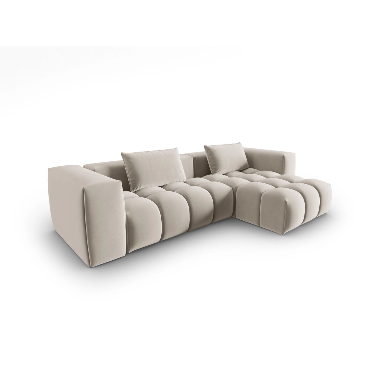 Verona 3-Sitzer Ecksofa, Rechte Seite, aus Samt oder Strukturstoff, 260x145 cm von Cosmopolitan Design – Bild 3