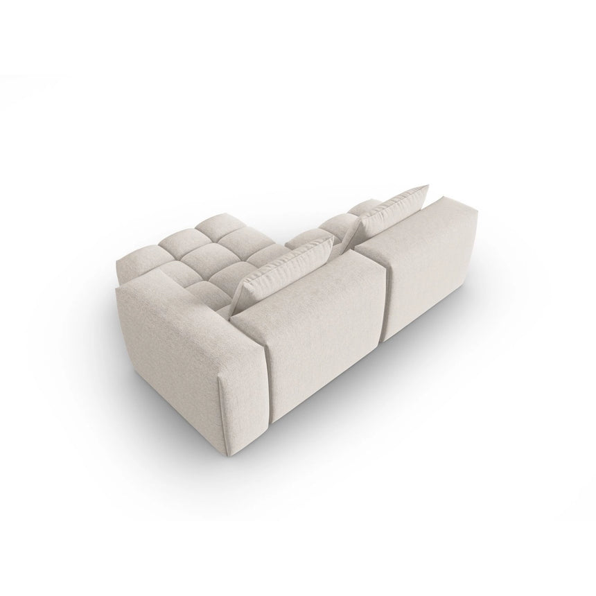 Verona 3-Sitzer Ecksofa, Rechte Seite, aus Strukturierter Stoff in Beige (Sorella 03), 205x145 cm von Cosmopolitan Design – Bild 5
