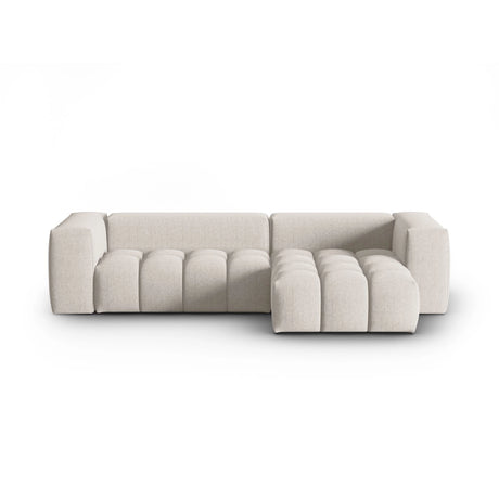 Verona 3-Sitzer Ecksofa, Rechte Seite, aus Strukturierter Stoff in Beige (Sorella 03), 260x145 cm von Cosmopolitan Design – Bild 1