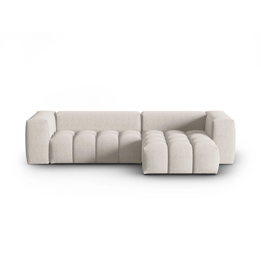 Verona 3-Sitzer Ecksofa, Rechte Seite, aus Strukturierter Stoff in Beige (Sorella 03), 260x145 cm von Cosmopolitan Design – Bild 1