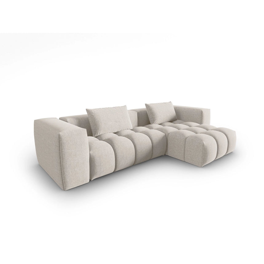 Verona 3-Sitzer Ecksofa, Rechte Seite, aus Strukturierter Stoff in Beige (Sorella 03), 260x145 cm von Cosmopolitan Design – Bild 3