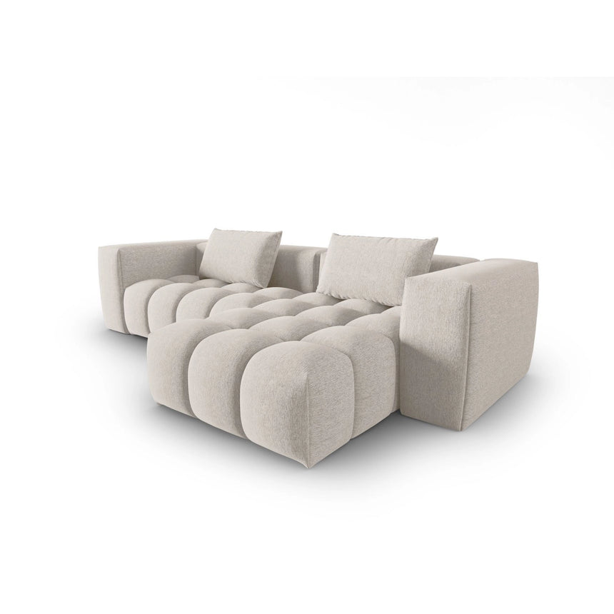 Verona 3-Sitzer Ecksofa, Rechte Seite, aus Strukturierter Stoff in Beige (Sorella 03), 260x145 cm von Cosmopolitan Design – Bild 4