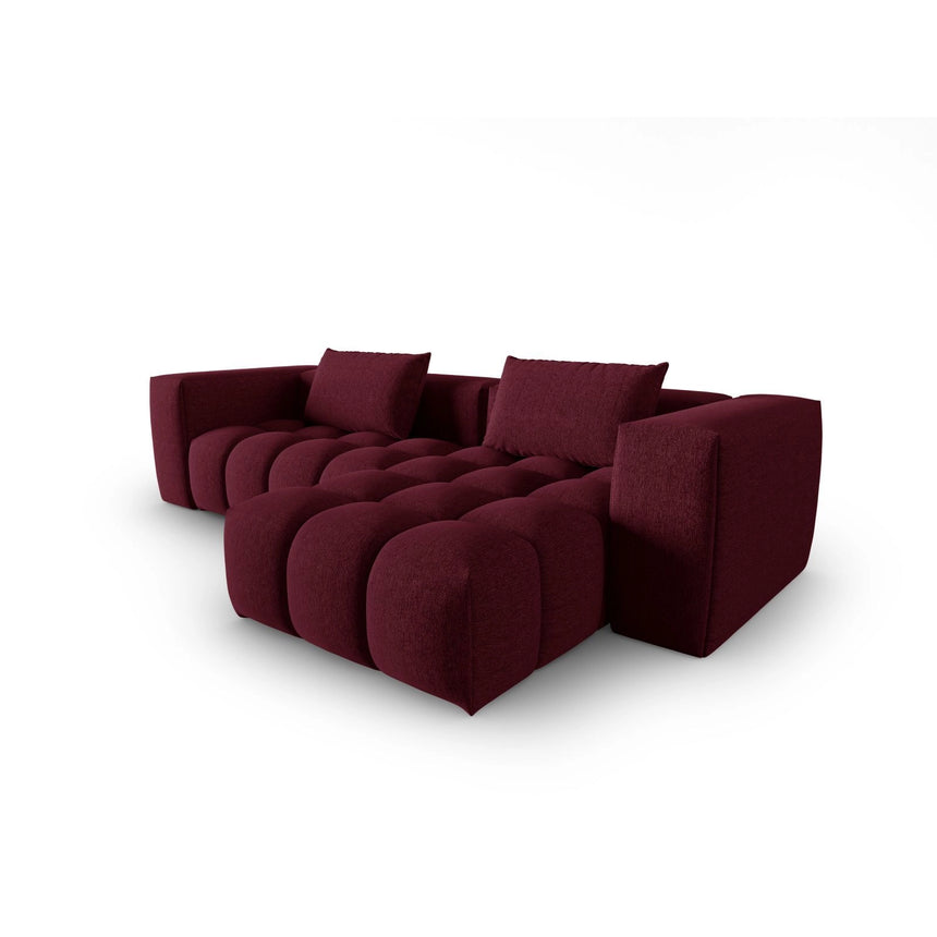 Verona 3-Sitzer Ecksofa, Rechte Seite, aus Strukturierter Stoff in Burgund (Sorella 59), 260x145 cm von Cosmopolitan Design – Bild 4