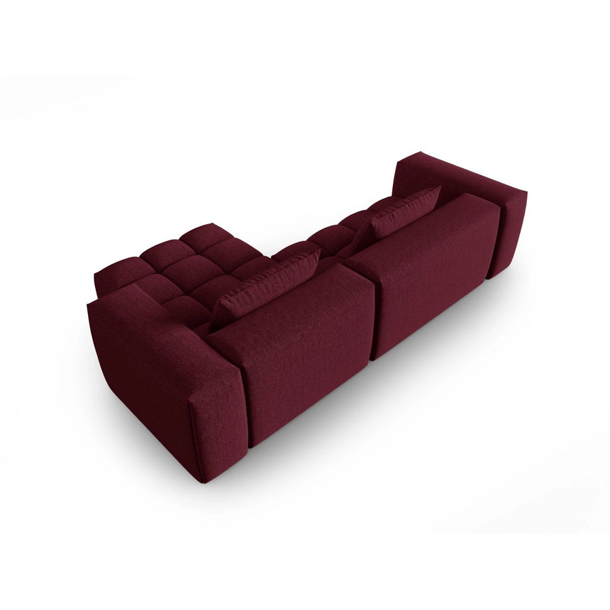 Verona 3-Sitzer Ecksofa, Rechte Seite, aus Strukturierter Stoff in Burgund (Sorella 59), 260x145 cm von Cosmopolitan Design – Bild 5