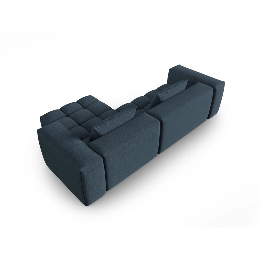 Verona 3-Sitzer Ecksofa, Rechte Seite, aus Strukturierter Stoff in Dunkelblau (Sorella 77), 260x145 cm von Cosmopolitan Design – Bild 5
