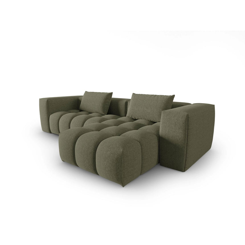 Verona 3-Sitzer Ecksofa, Rechte Seite, aus Strukturierter Stoff in Dunkles olivgrün (Sorella 34), 260x145 cm von Cosmopolitan Design – Bild 4