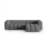 Verona 3-Sitzer Ecksofa, Rechte Seite, aus Strukturierter Stoff in Grau (Sorella 89), 260x145 cm von Cosmopolitan Design – Bild 1