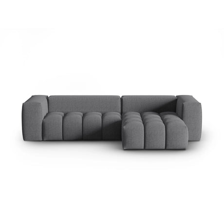 Verona 3-Sitzer Ecksofa, Rechte Seite, aus Strukturierter Stoff in Grau (Sorella 89), 260x145 cm von Cosmopolitan Design – Bild 1