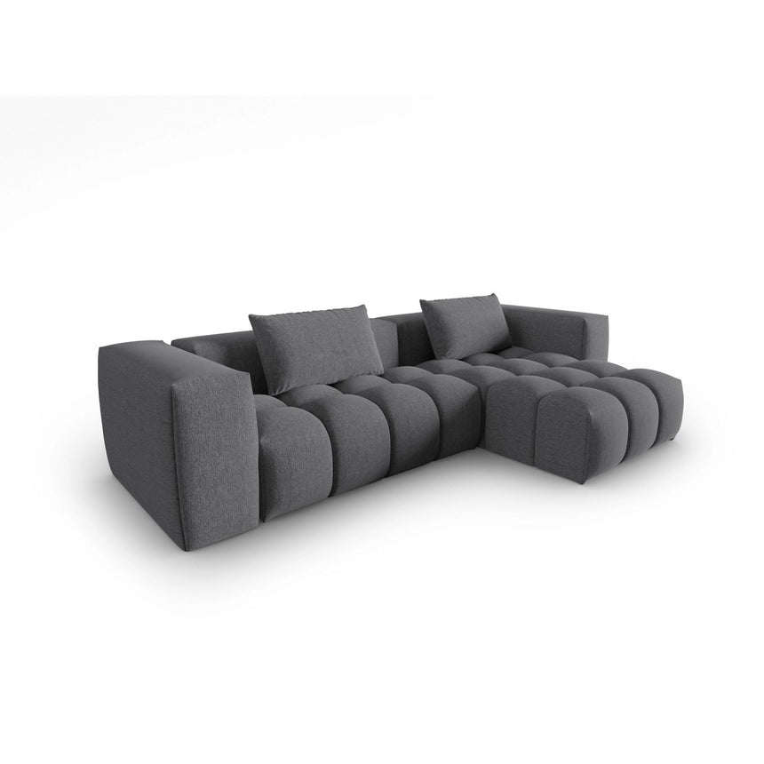 Verona 3-Sitzer Ecksofa, Rechte Seite, aus Strukturierter Stoff in Grau (Sorella 89), 260x145 cm von Cosmopolitan Design – Bild 3