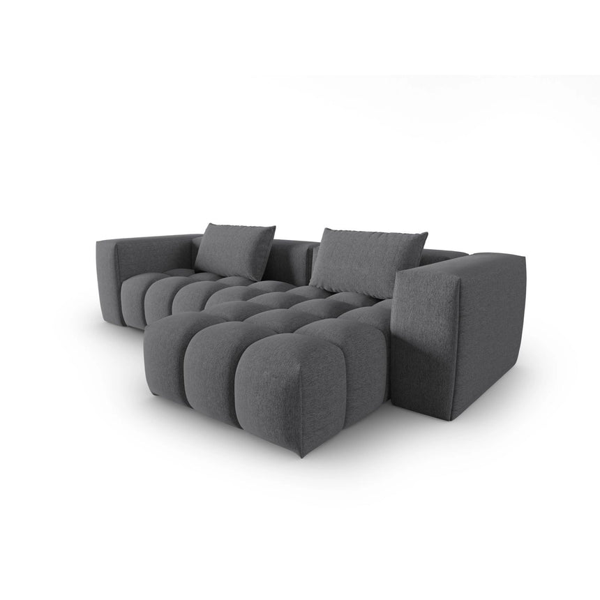 Verona 3-Sitzer Ecksofa, Rechte Seite, aus Strukturierter Stoff in Grau (Sorella 89), 260x145 cm von Cosmopolitan Design – Bild 4