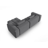 Verona 3-Sitzer Ecksofa, Rechte Seite, aus Strukturierter Stoff in Grau (Sorella 89), 260x145 cm von Cosmopolitan Design – Bild 5