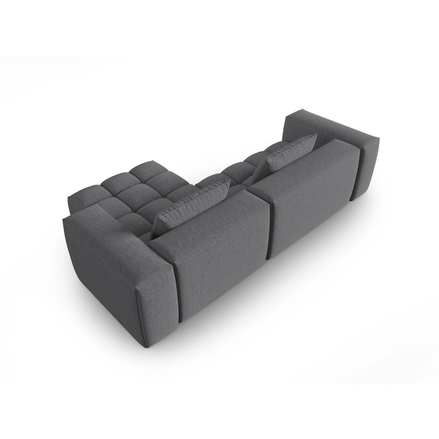 Verona 3-Sitzer Ecksofa, Rechte Seite, aus Strukturierter Stoff in Grau (Sorella 89), 260x145 cm von Cosmopolitan Design – Bild 5