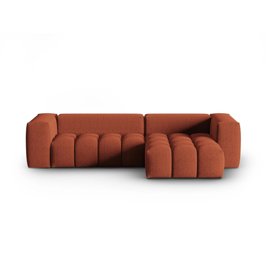 Verona 3-Sitzer Ecksofa, Rechte Seite, aus Strukturierter Stoff in Koralle (Sorella 58), 260x145 cm von Cosmopolitan Design – Bild 1
