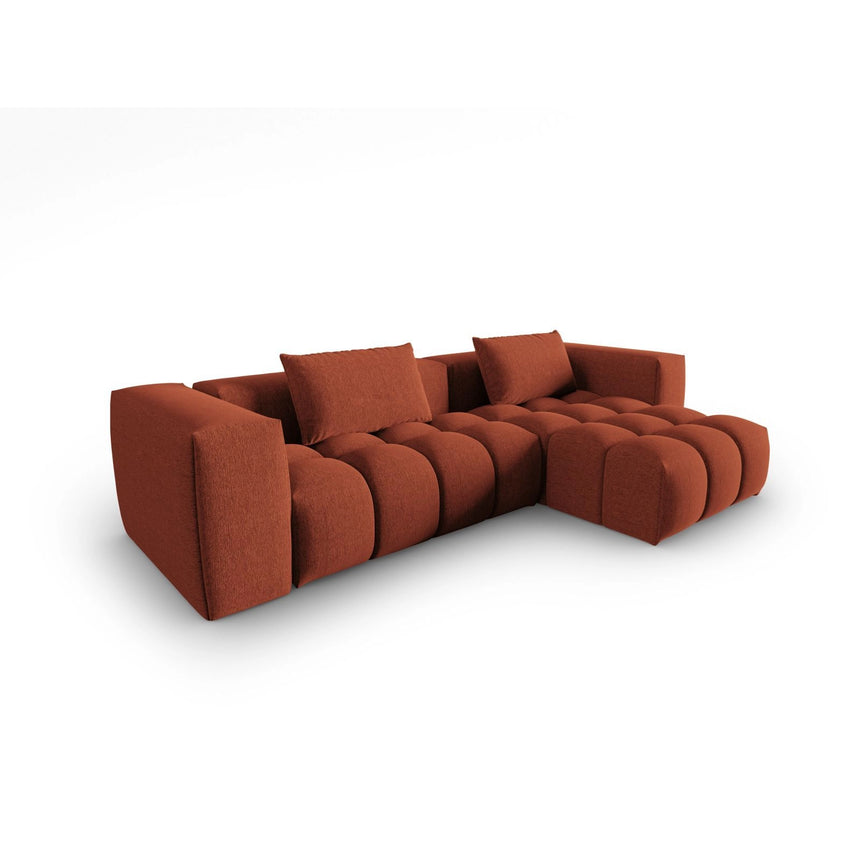 Verona 3-Sitzer Ecksofa, Rechte Seite, aus Strukturierter Stoff in Koralle (Sorella 58), 260x145 cm von Cosmopolitan Design – Bild 3