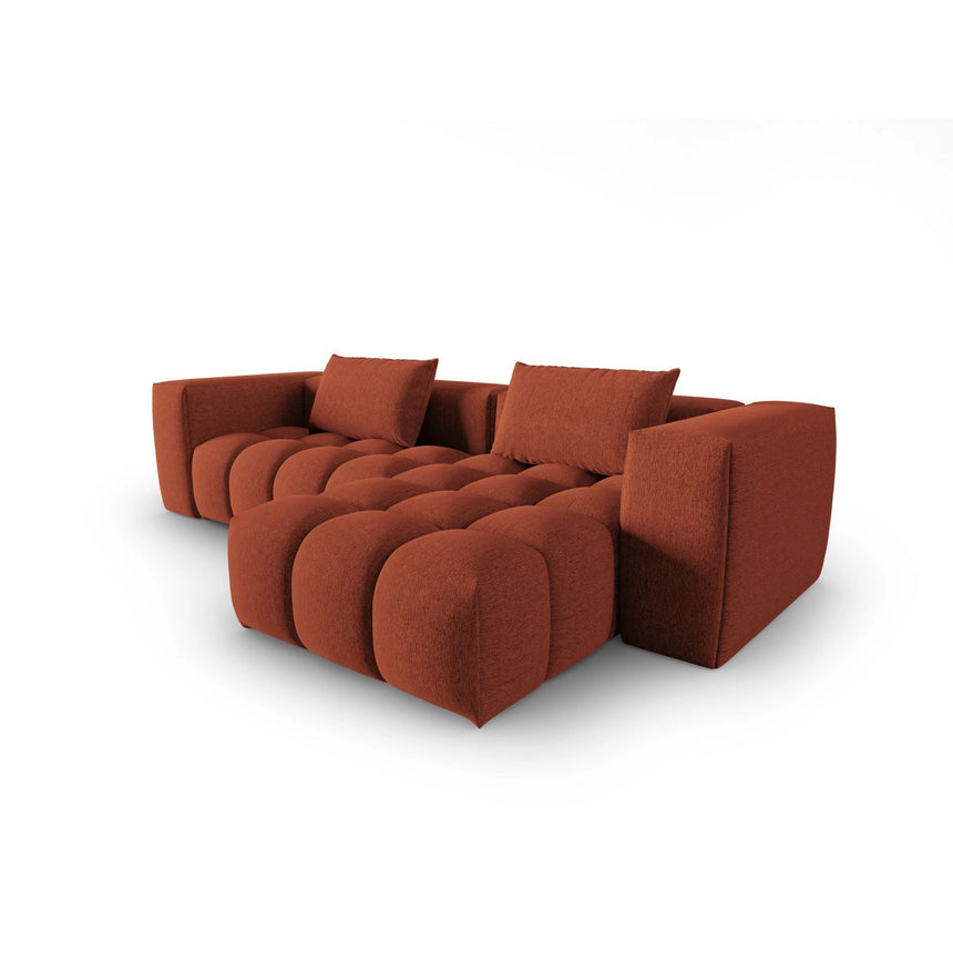 Verona 3-Sitzer Ecksofa, Rechte Seite, aus Strukturierter Stoff in Koralle (Sorella 58), 260x145 cm von Cosmopolitan Design – Bild 4