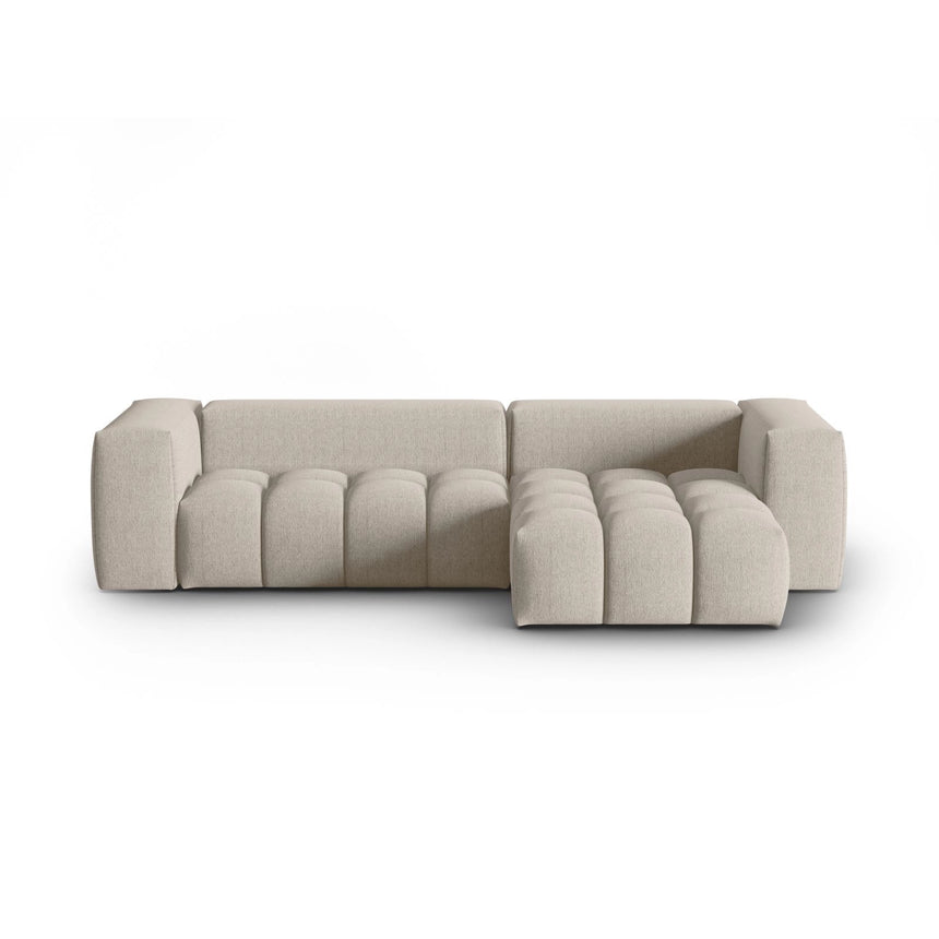 Verona 3-Sitzer Ecksofa, Rechte Seite, aus Strukturierter Stoff in Sand (Sorella 05), 260x145 cm von Cosmopolitan Design – Bild 1