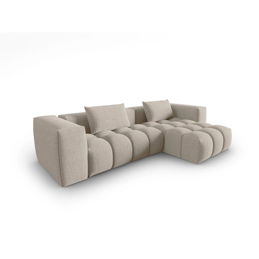 Verona 3-Sitzer Ecksofa, Rechte Seite, aus Strukturierter Stoff in Sand (Sorella 05), 260x145 cm von Cosmopolitan Design – Bild 3