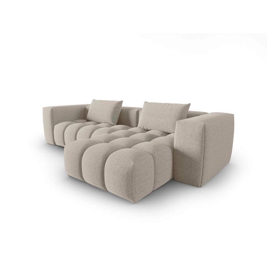 Verona 3-Sitzer Ecksofa, Rechte Seite, aus Strukturierter Stoff in Sand (Sorella 05), 260x145 cm von Cosmopolitan Design – Bild 4