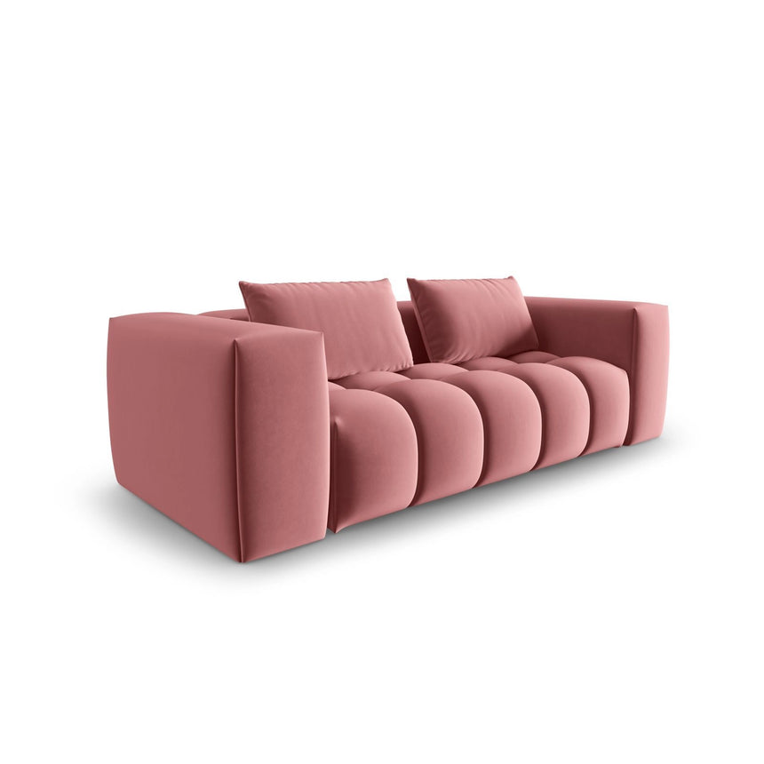 Verona 3-Sitzer Sofa aus Samt in Flamingo (Casino Salmon), 200x85 cm von Cosmopolitan Design – Bild 3