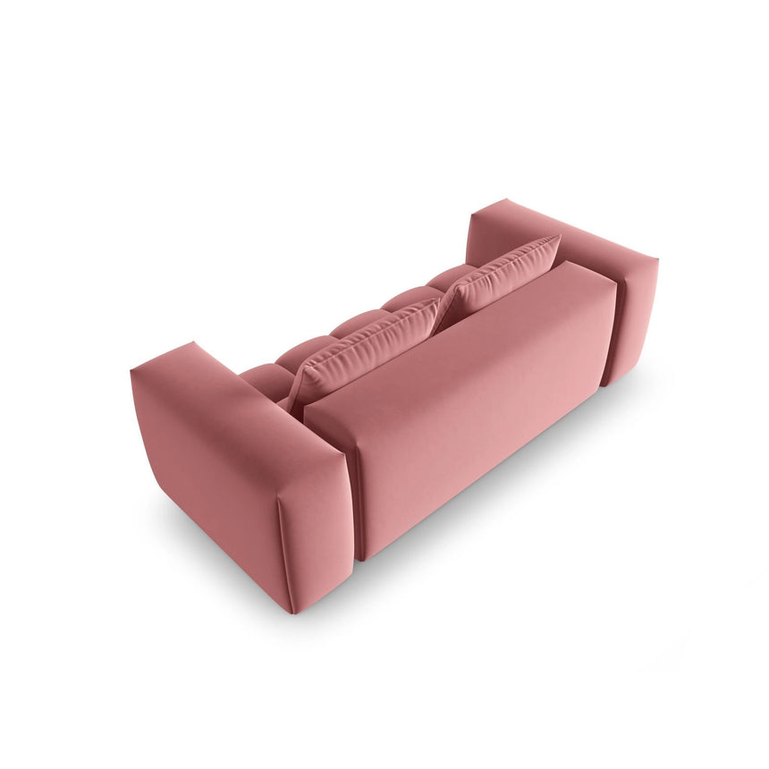 Verona 3-Sitzer Sofa aus Samt in Flamingo (Casino Salmon), 200x85 cm von Cosmopolitan Design – Bild 4