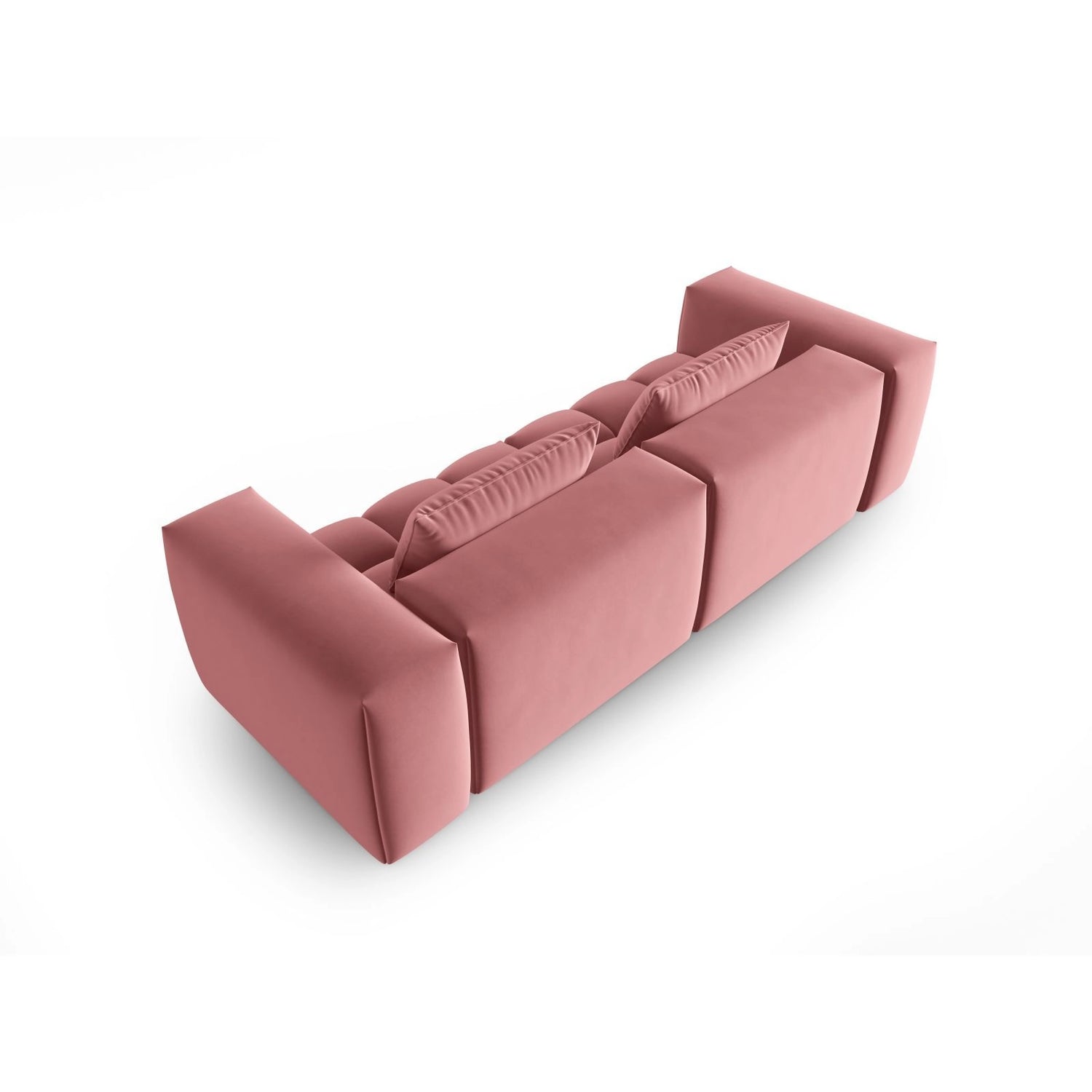 Verona 3-Sitzer Sofa aus Samt in Flamingo (Casino Salmon), 230x85 cm von Cosmopolitan Design – Bild 4