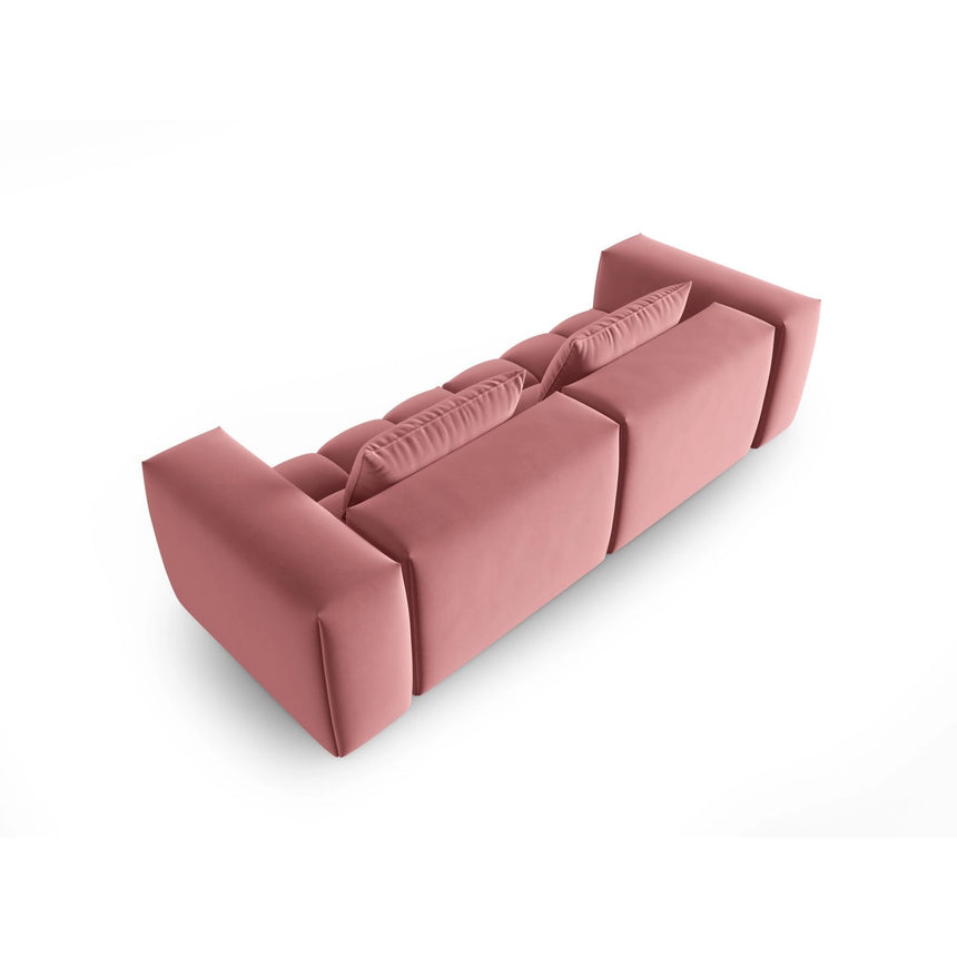 Verona 3-Sitzer Sofa aus Samt in Flamingo (Casino Salmon), 230x85 cm von Cosmopolitan Design – Bild 4