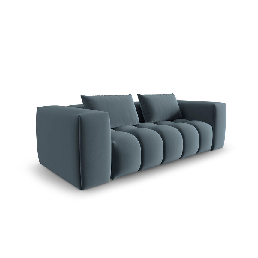 Verona 3-Sitzer Sofa aus Samt in Pastellblau (Casino Dark Blue), 200x85 cm von Cosmopolitan Design – Bild 3