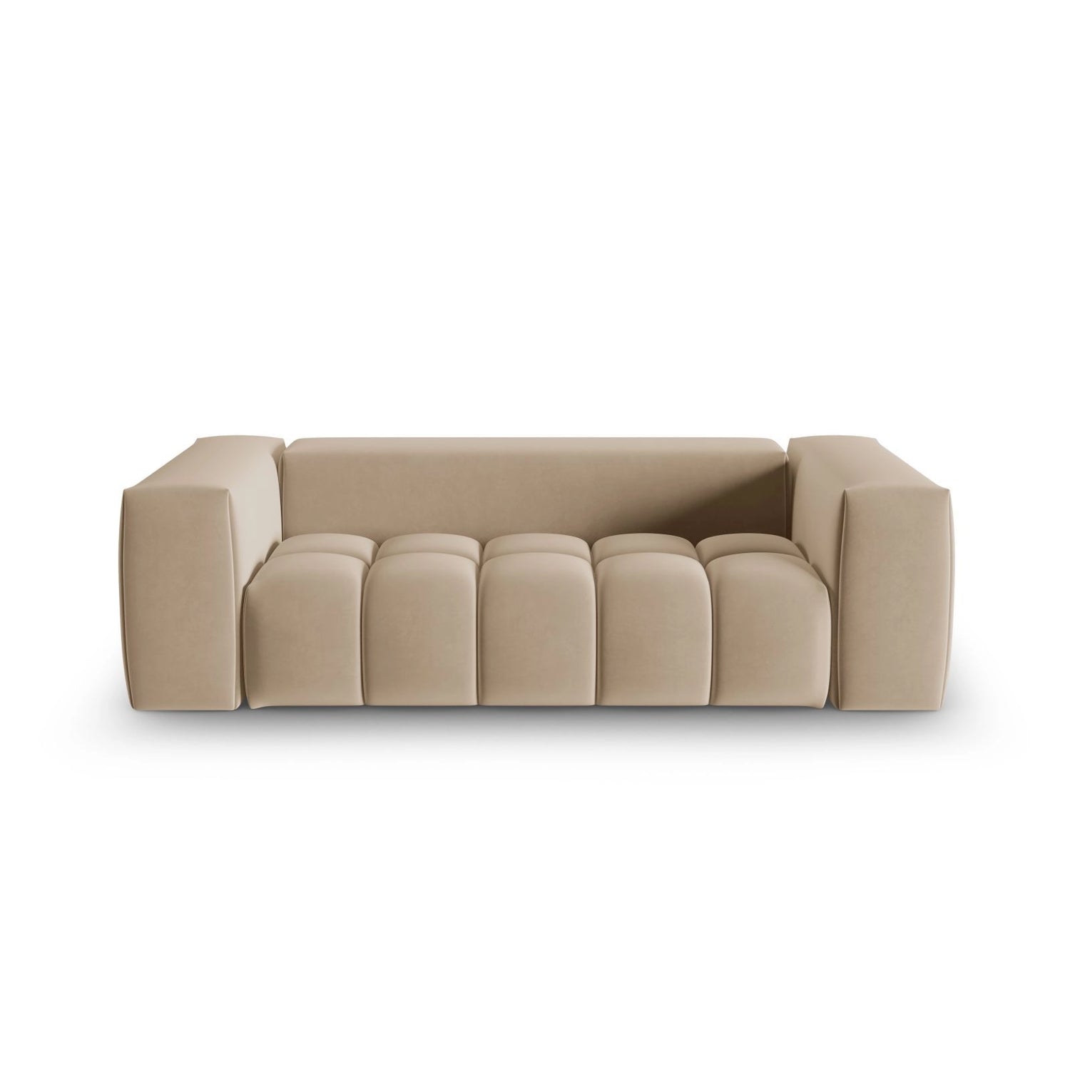 Verona 3-Sitzer Sofa aus Samt in Sand (Casino Lion), 200x85 cm von Cosmopolitan Design – Bild 1