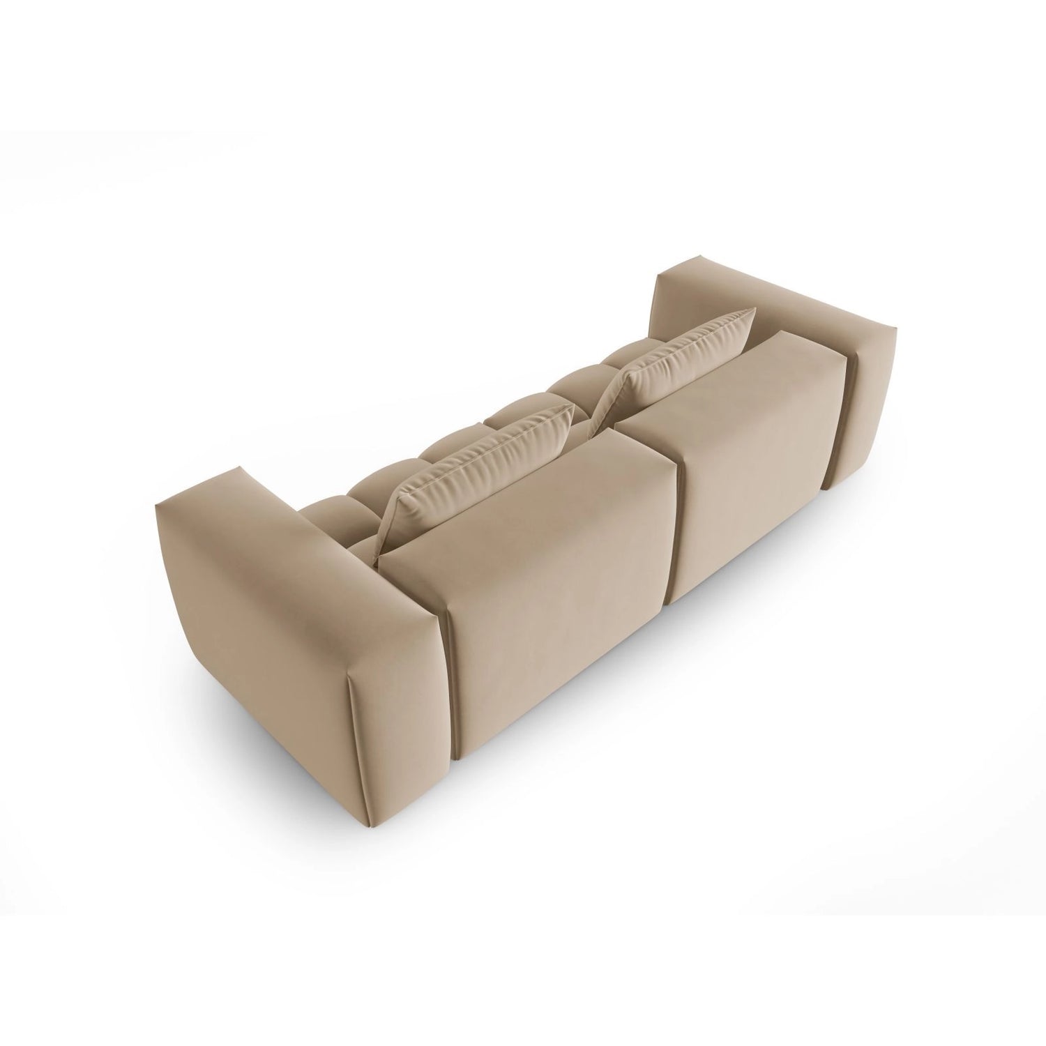 Verona 3-Sitzer Sofa aus Samt in Sand (Casino Lion), 230x85 cm von Cosmopolitan Design – Bild 4