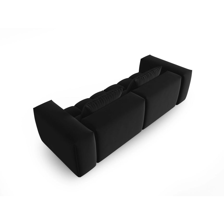 Verona 3-Sitzer Sofa aus Samt in Schwarz (Casino Black), 230x85 cm von Cosmopolitan Design – Bild 4