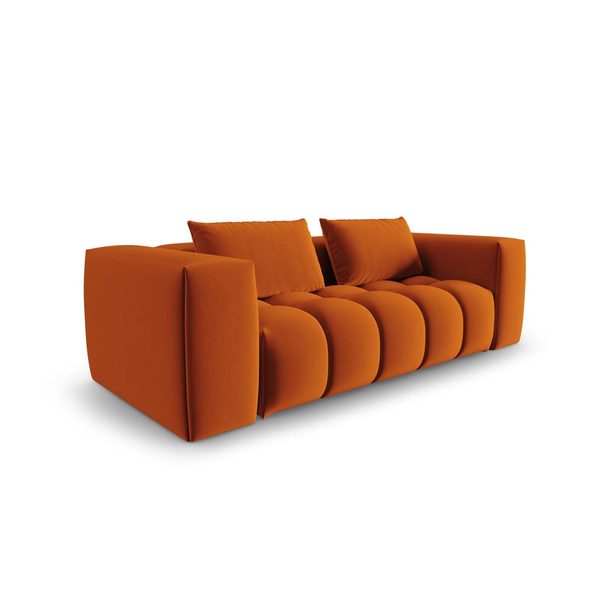 Verona 3-Sitzer Sofa aus Samt in Terrakotta (Casino Terracota), 200x85 cm von Cosmopolitan Design – Bild 3