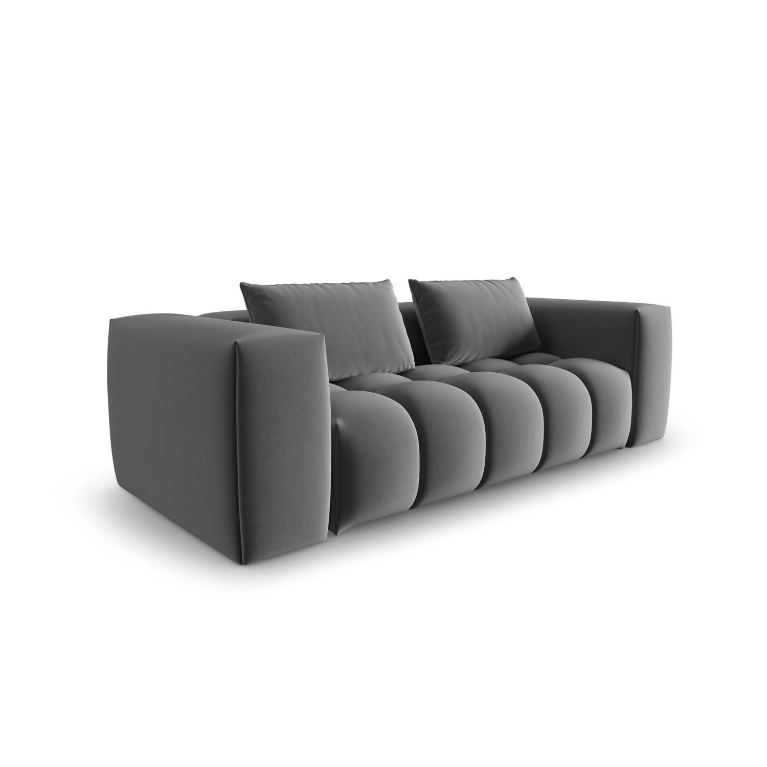 Verona 3-Sitzer Sofa aus Samt in Warmes Grau (Casino Anthracite), 200x85 cm von Cosmopolitan Design – Bild 3
