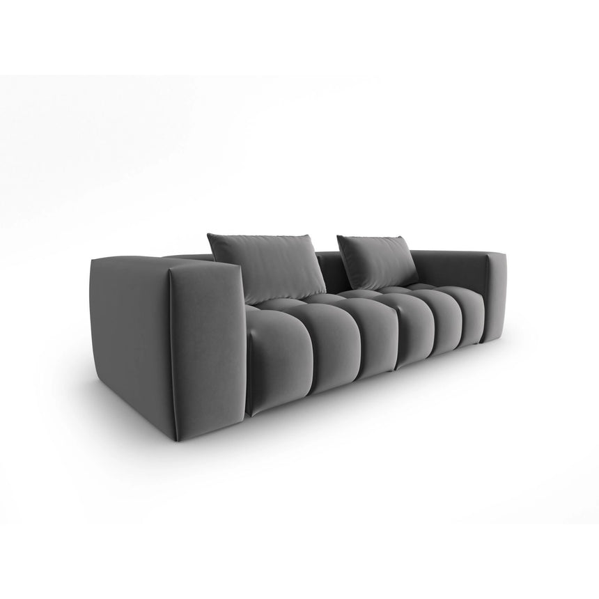Verona 3-Sitzer Sofa aus Samt in Warmes Grau (Casino Anthracite), 230x85 cm von Cosmopolitan Design – Bild 3