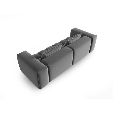 Verona 3-Sitzer Sofa aus Samt in Warmes Grau (Casino Anthracite), 230x85 cm von Cosmopolitan Design – Bild 4