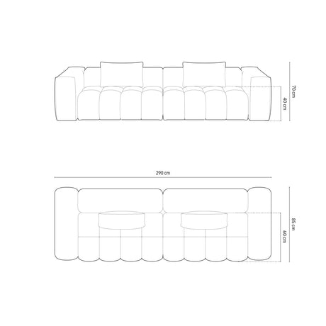 Verona 5-Sitzer Sofa aus Samt in Hellgrün (Casino Forest), 290x85 cm von Cosmopolitan Design – Bild 2