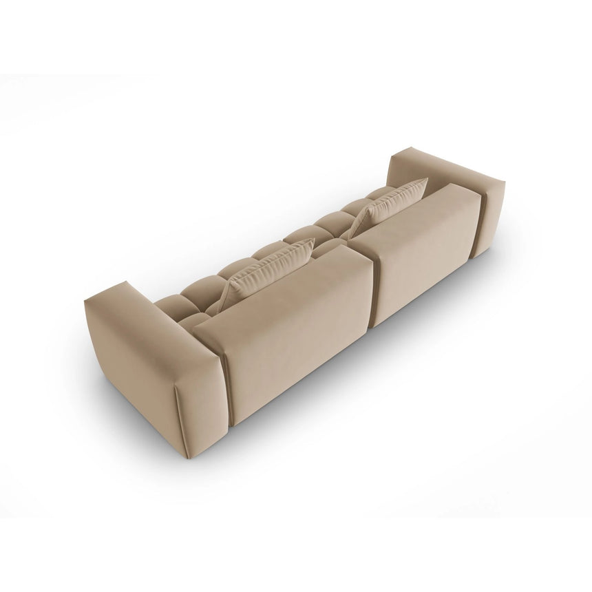 Verona 5-Sitzer Sofa aus Samt in Sand (Casino Lion), 290x85 cm von Cosmopolitan Design – Bild 4