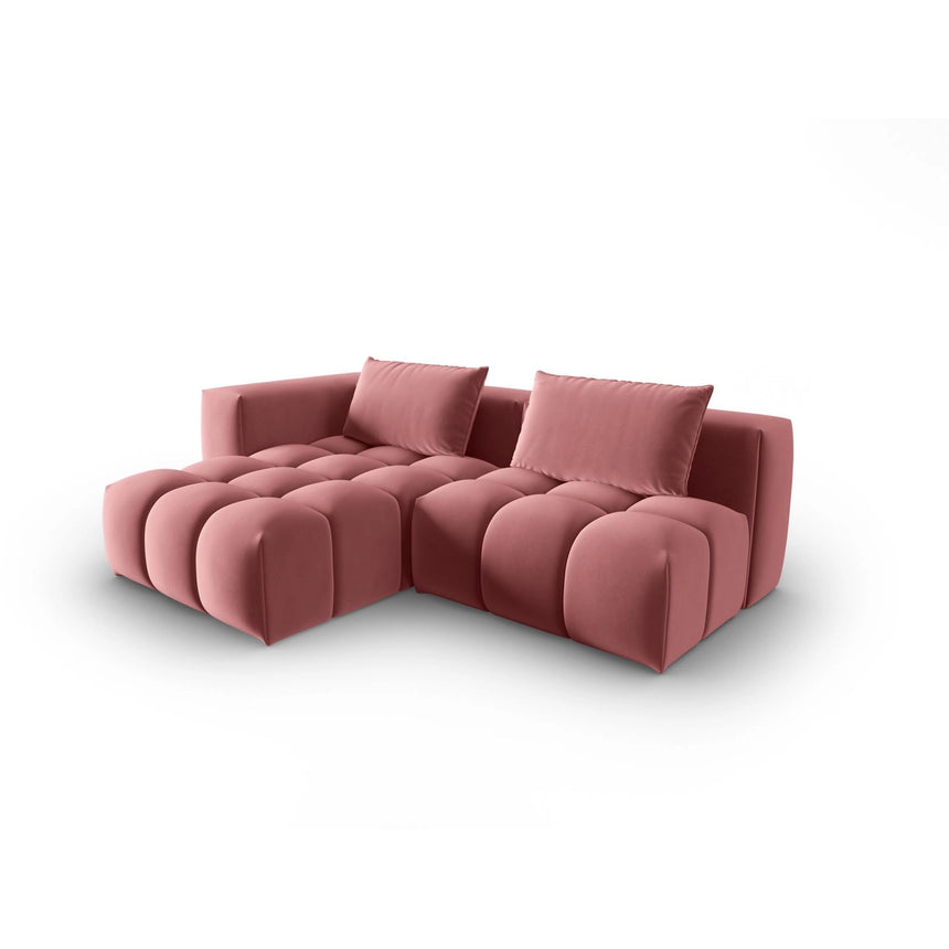 Verona Modulares 3-Sitzer Ecksofa, Linke Seite, aus Samt in Flamingo (Casino Salmon), 205x145 cm von Cosmopolitan Design – Bild 3