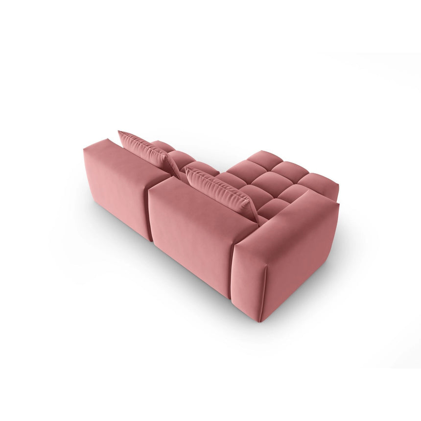 Verona Modulares 3-Sitzer Ecksofa, Linke Seite, aus Samt in Flamingo (Casino Salmon), 205x145 cm von Cosmopolitan Design – Bild 5
